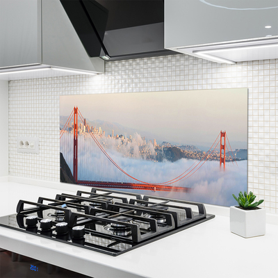 Painel vidro cozinha Arquitetura de Ponte Nuvens