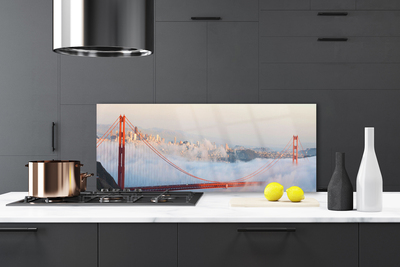 Painel vidro cozinha Arquitetura de Ponte Nuvens