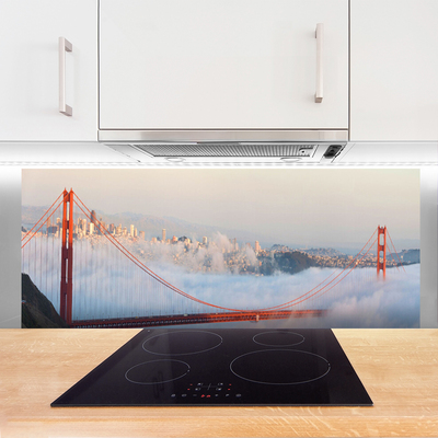 Painel vidro cozinha Arquitetura de Ponte Nuvens