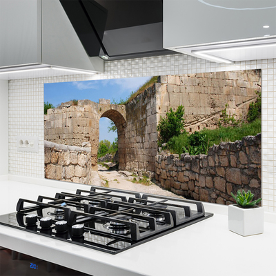 Painel vidro cozinha Edifício de Arquitetura em Ruína