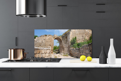 Painel vidro cozinha Edifício de Arquitetura em Ruína