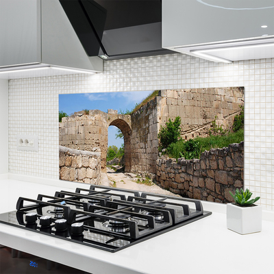 Painel vidro cozinha Edifício de Arquitetura em Ruína