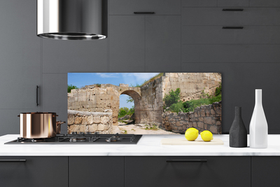 Painel vidro cozinha Edifício de Arquitetura em Ruína