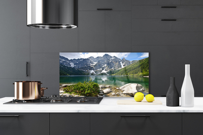 Painel vidro cozinha Paisagem das Montanhas do Lago