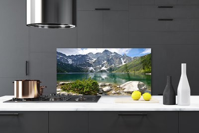 Painel vidro cozinha Paisagem das Montanhas do Lago