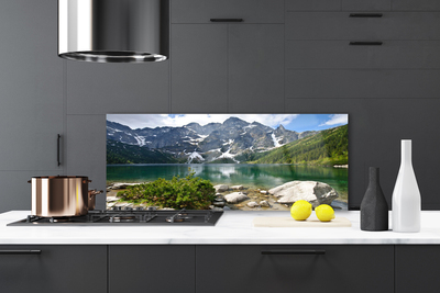 Painel vidro cozinha Paisagem das Montanhas do Lago