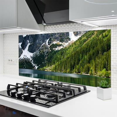 Painel cozinha Paisagem de montanhas e florestas de lagos