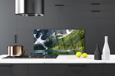 Painel cozinha Paisagem de montanhas e florestas de lagos