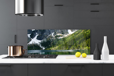 Painel cozinha Paisagem de montanhas e florestas de lagos
