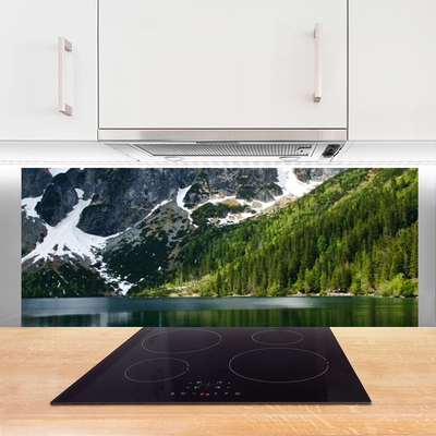 Painel cozinha Paisagem de montanhas e florestas de lagos