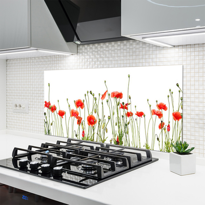 Painel vidro cozinha Papoulas Plantam Natureza