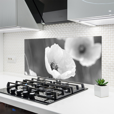 Painel vidro cozinha Papoulas Plantam Natureza