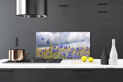 Painel vidro cozinha Flores Planta Natureza