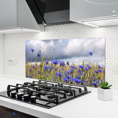 Painel vidro cozinha Flores Planta Natureza