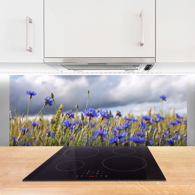 Painel vidro cozinha Flores Planta Natureza