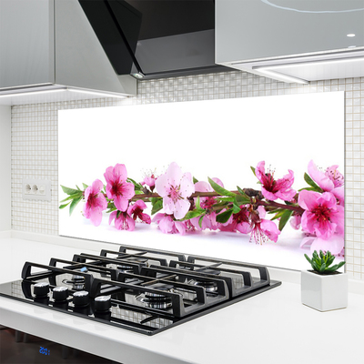 Painel vidro cozinha Flores Planta Natureza