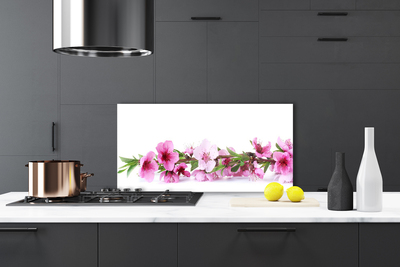 Painel vidro cozinha Flores Planta Natureza