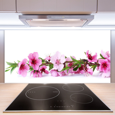 Painel vidro cozinha Flores Planta Natureza
