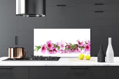 Painel vidro cozinha Flores Planta Natureza