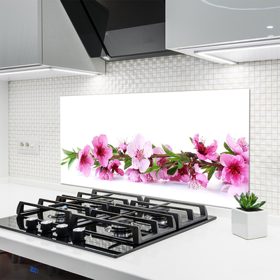Painel vidro cozinha Flores Planta Natureza