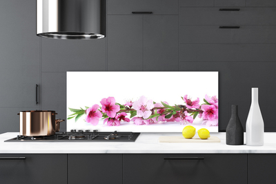 Painel vidro cozinha Flores Planta Natureza