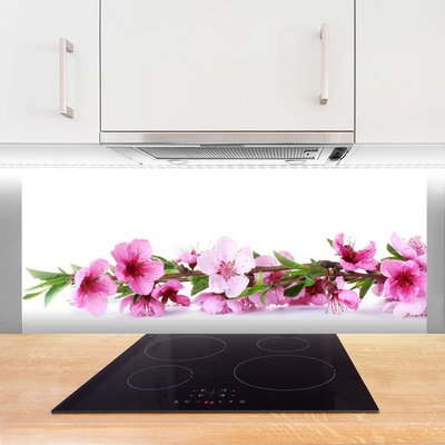 Painel vidro cozinha Flores Planta Natureza