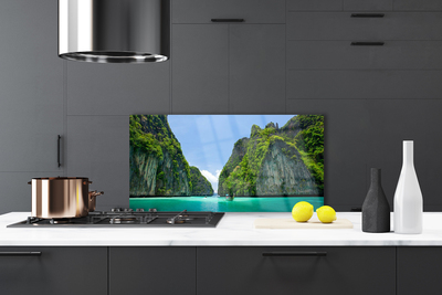 Painel cozinha Paisagem de montanhas, água e baía