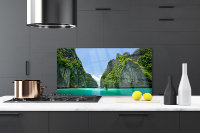 Painel cozinha Paisagem de montanhas, água e baía