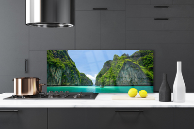 Painel cozinha Paisagem de montanhas, água e baía
