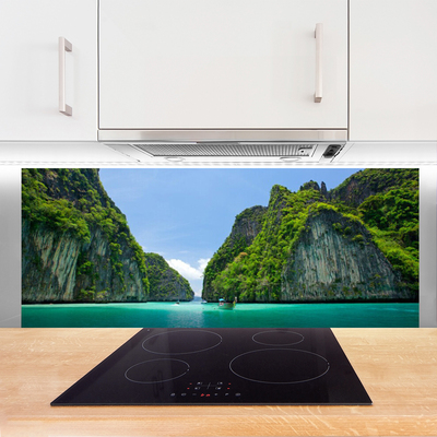 Painel cozinha Paisagem de montanhas, água e baía