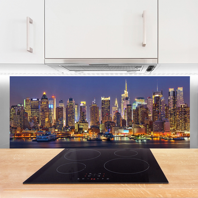 Painel vidro cozinha Casas na cidade Arranha-céus