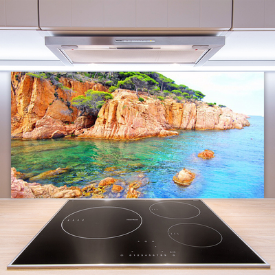 Painel cozinha Paisagem do mar de rochas