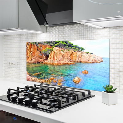 Painel cozinha Paisagem do mar de rochas