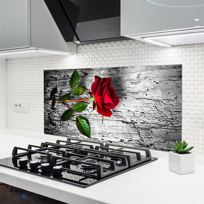 Painel vidro cozinha Rosa Flor Planta Natureza