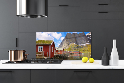 Painel cozinha Casas Lago Montanhas Paisagem