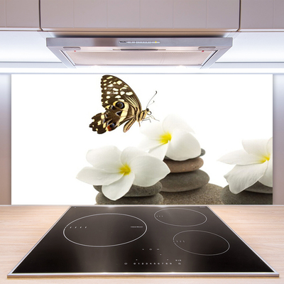 Painel cozinha Planta de Pedras de Flor de Borboleta
