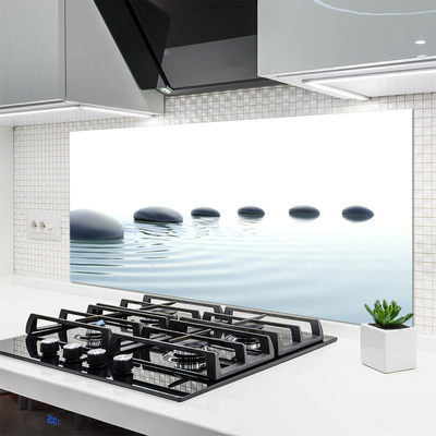 Painel vidro cozinha Pedras Água Arte