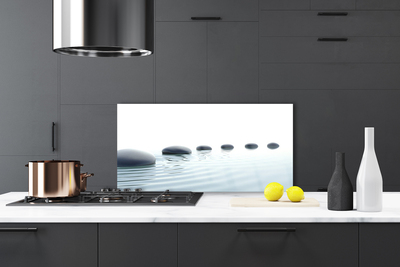 Painel vidro cozinha Pedras Água Arte