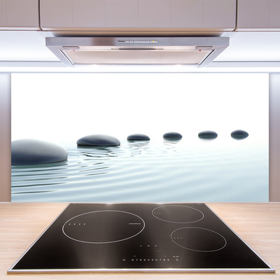 Painel vidro cozinha Pedras Água Arte