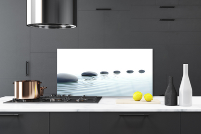 Painel vidro cozinha Pedras Água Arte