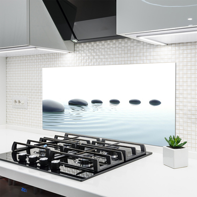 Painel vidro cozinha Pedras Água Arte