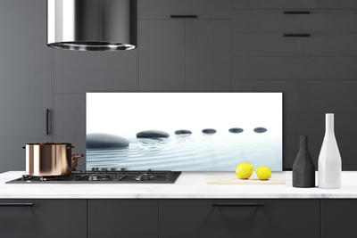 Painel vidro cozinha Pedras Água Arte