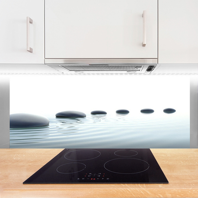 Painel vidro cozinha Pedras Água Arte