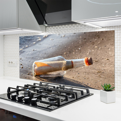 Painel vidro cozinha Carta Garrafa Arte de Praia