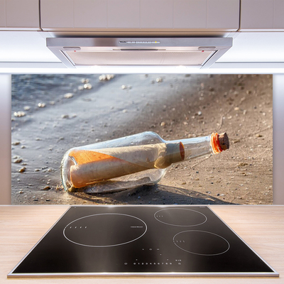 Painel vidro cozinha Carta Garrafa Arte de Praia