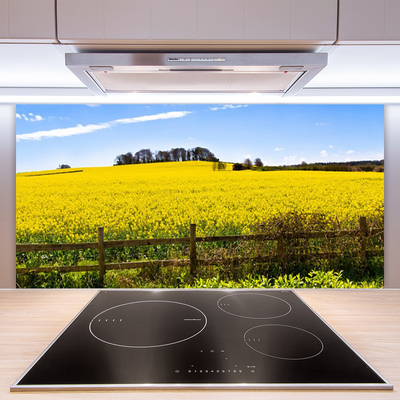 Painel vidro cozinha Paisagem de plantas de campo