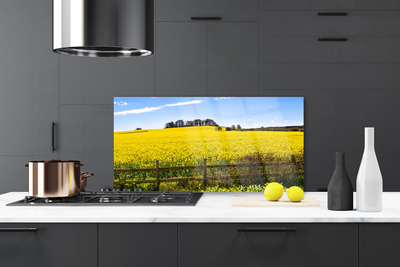 Painel vidro cozinha Paisagem de plantas de campo