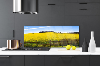 Painel vidro cozinha Paisagem de plantas de campo