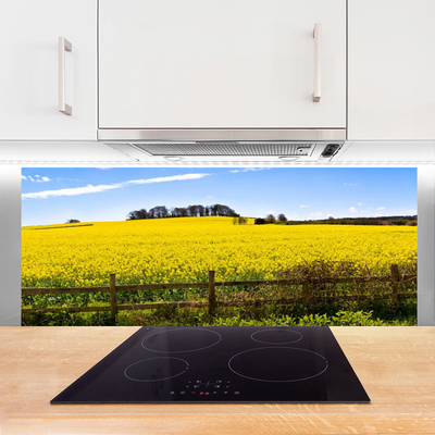 Painel vidro cozinha Paisagem de plantas de campo