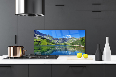 Painel vidro cozinha Paisagem de lago de montanha